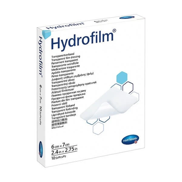 Hydrofilm, transparenter Folienverband, steril, 6 cm x 7 cm, 10 Stück