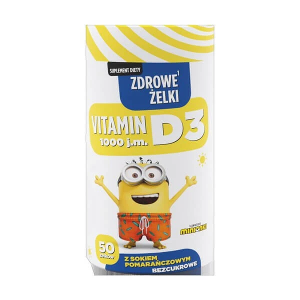 Healthy Jelly Minions Vitamin D 1000, Geleebohnen, 50 Stück