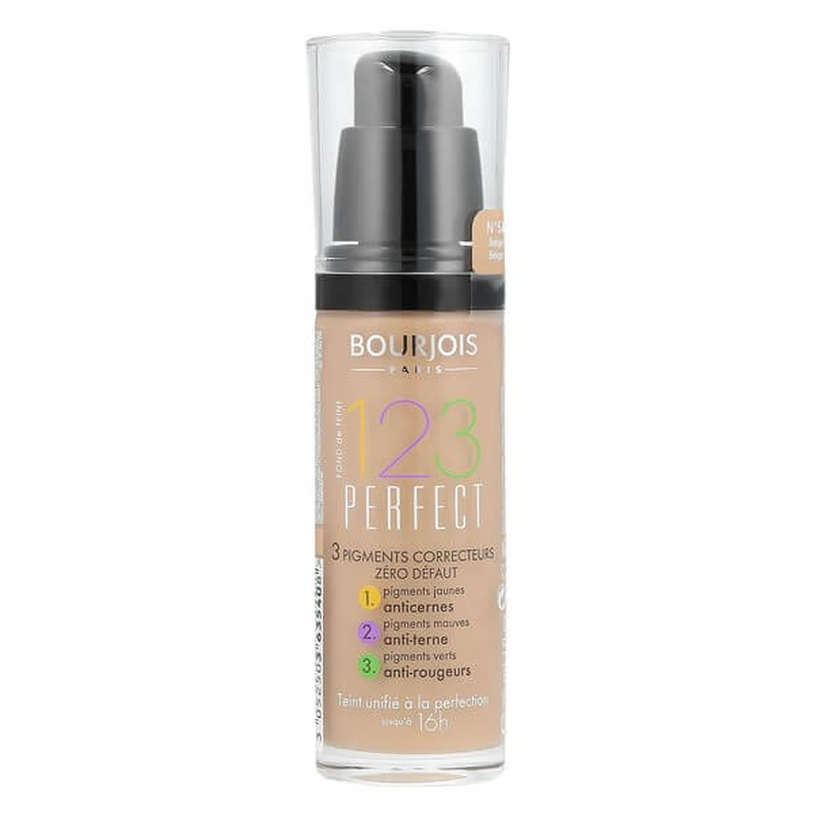 Bourjois 1, 2, 3 Perfect, podkład do twarzy o średnim kryciu, 54 Beige, 30 ml: ceny i cechy
