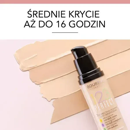 Bourjois 1, 2, 3 Perfect, podkład do twarzy o średnim kryciu, 54 Beige, 30 ml: ceny i cechy