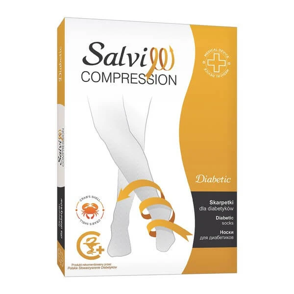 Salvi Diabetic 610, nahtlose Socken mit Chitin für Diabetiker, schwarz, Größe XS, 1 Paar