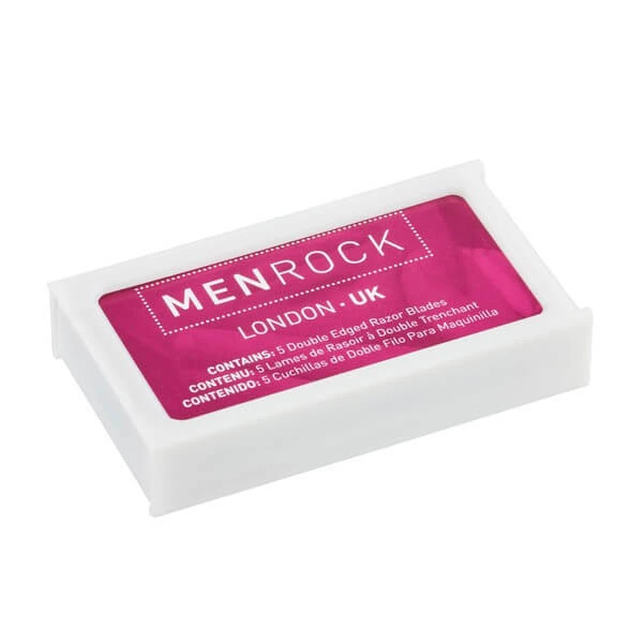 Men Rock scheermesjes met dubbele rand, scheermesjes met dubbele rand, 5 stuks.