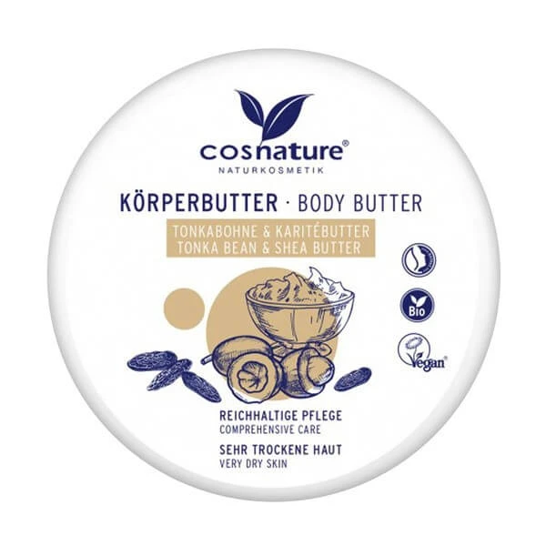 Cosnature, natürliche nährende Körperbutter mit Sheabutter und Tonka, 200 ml