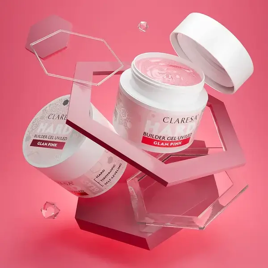 Claresa Hard&amp;Easy Builder Gel, gel pentru construirea unghiilor, Glam Pink, 12 g