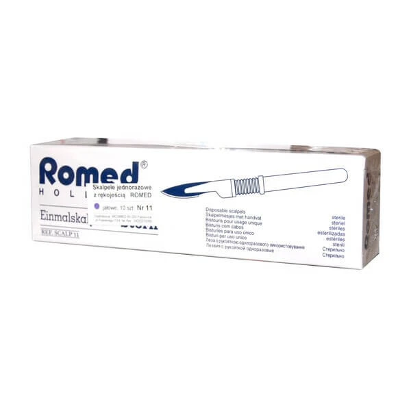 Romed Einmalskalpelle, steril (mit Griff) Nr. 11, 10 Stück