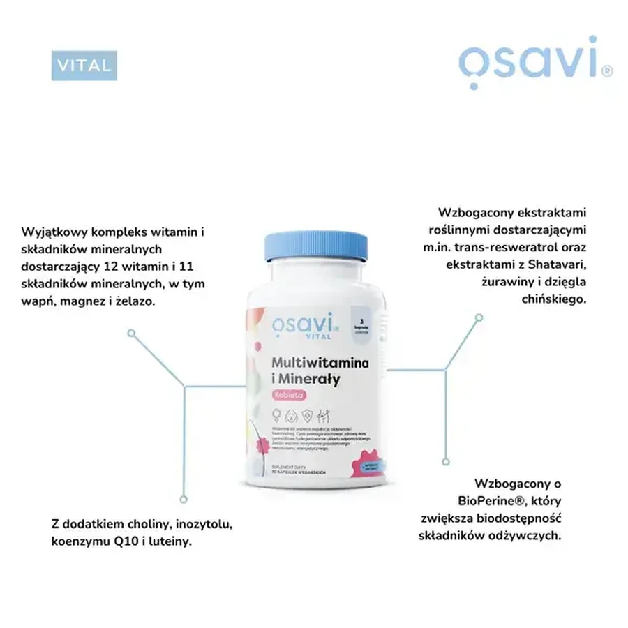 Osavi Multivitamine și Minerale Femei, capsule tari, 180 buc.