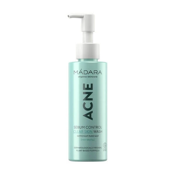 Madara Acne Sebum Control Clear Skin Wash, Reinigungsgel für fettige und problematische Haut, 140 ml