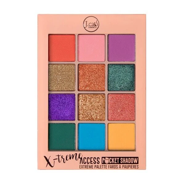 J.Cat Beauty X-Treme Access Pocket Shadow Palette 103, kompakte Palette mit 12 Lidschatten, 10 g