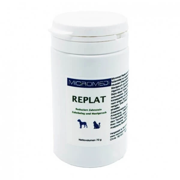 Micromed Vet Replat, Präparat für die tägliche Mundhygiene für Hunde und Katzen, 70 g