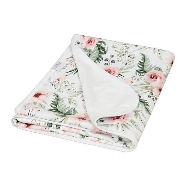Babymatex, Bambus-Doppeldecke 75x100 cm, weiß-rosa, 1 Stück