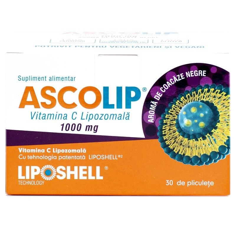 Ascolip Vitamin C Cashew Geschmack, 1000 mg, 30 Sachets, Liposhell