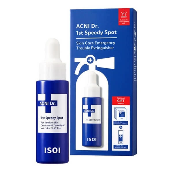 ISOI Acni Dr. 1st Speedy Spot Kit, Ekzem-Kit, Serum, 14 ml + Toner, 8 ml + Reinigungsgel 1,3 ml