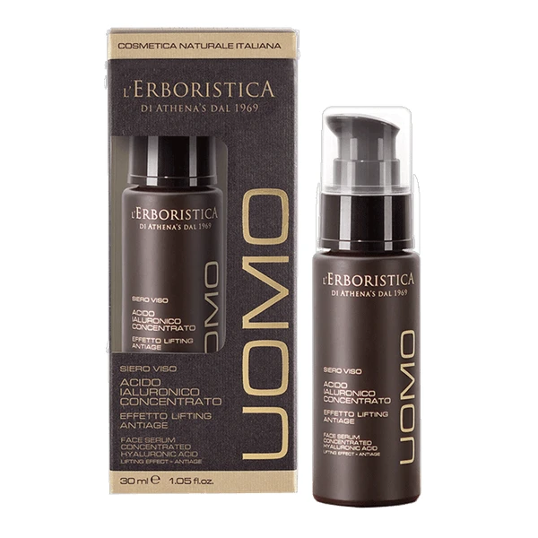 L'Erboristica Uomo, Gesichtsserum für Männer mit Hyaluronsäure, 30 ml