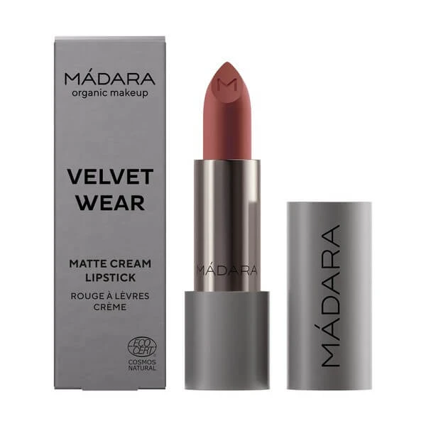 Madara Velvet Matte Cream Lipstick, matter Lippenstift mit satiniertem Finish, Warm Nude, 3,8 g