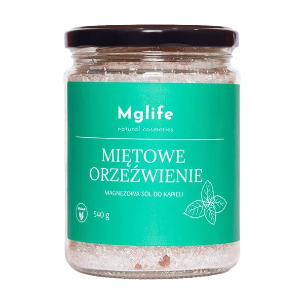 Mglife Naturkosmetik Pfefferminz-Erfrischung, Magnesium-Badesalz, 540 g