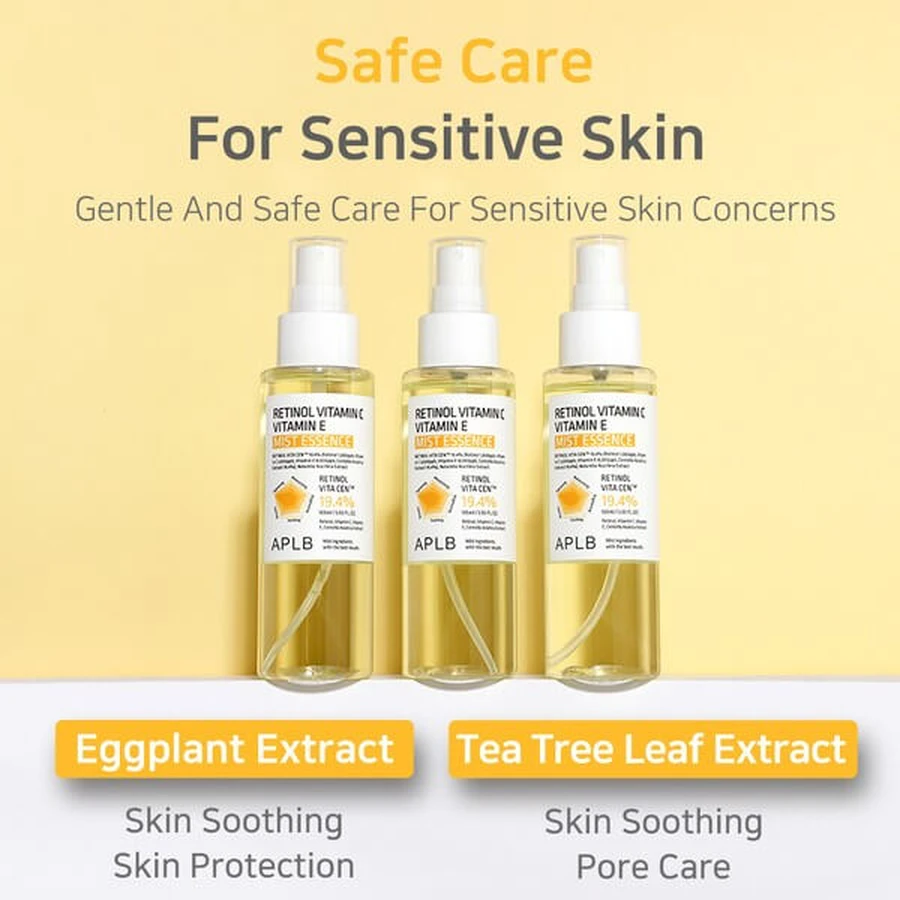 APLB Retinol Vitamine C Vitamine E Mist Essence, mist-essence met retinol en vitamine C en E, 105 ml
