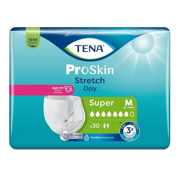 Tena Stretch ProSkin Super Day, Tageswindeln, Größe M, 30 Stück
