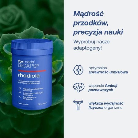 Formeds Bicaps rhodiola, kapsułki twarde, 60 szt.: ceny i cechy