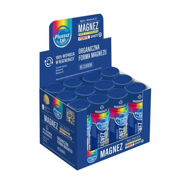 Plusssz Up Magnesium 100% Citrat Forte Shot, flüssig, Mangogeschmack, 50 ml x 12 Stück