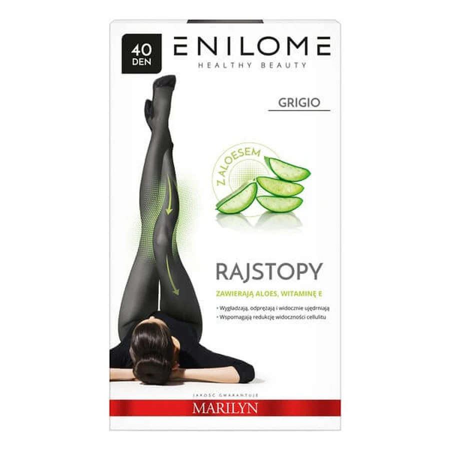 Enilome Healthy Beauty Aloë, semi-matte panty, kleur Grigo, maat S, 40 DEN