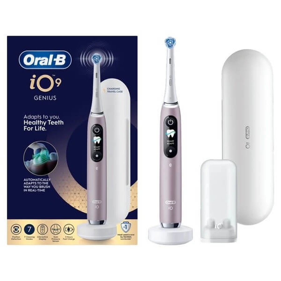 Oral-B iO 9, szczoteczka elektryczna, Rose Quartz, 1 szt.: ceny i cechy