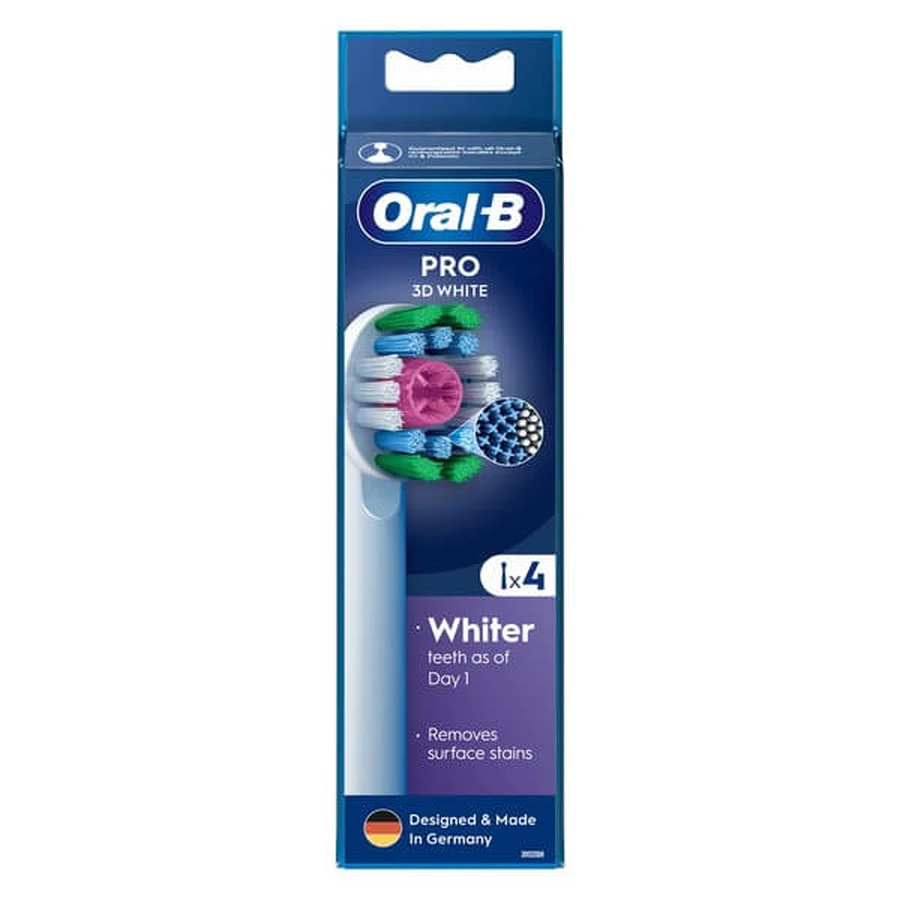 Oral-B, 3D White, vârfuri de schimb, 4 buc.