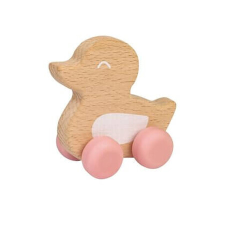 Jucarie naturala Ducky Teether Roz