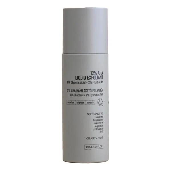 Nerds 12% AHA Liquid Exfoliant, Peeling-Tonic mit 10% Glykolsäure und 2% AHA aus Früchten, 100 ml