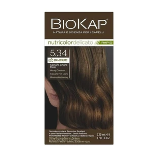 Biokap Nutricolor Delicato Rapid, tintura per capelli 5.34 miele di castagno, 135 ml
