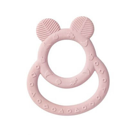 Jucarie dentitie cauciuc natural Soft Ears Roz