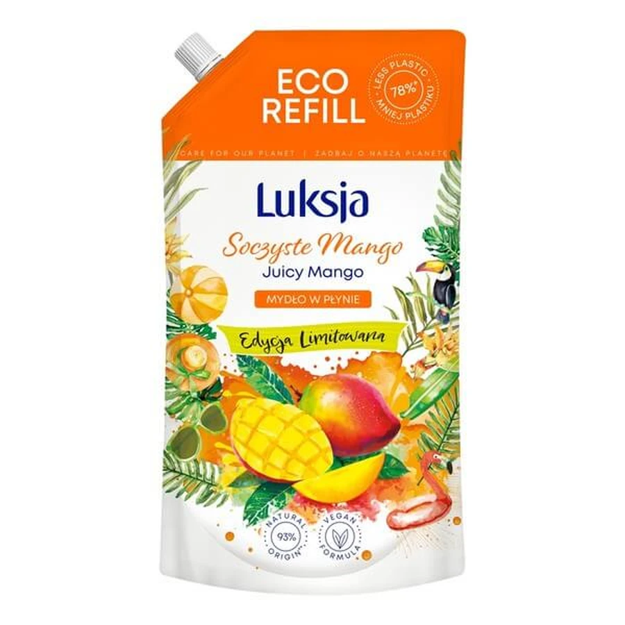 Luxja, savon liquide, mangue juteuse, recharge, 900 ml