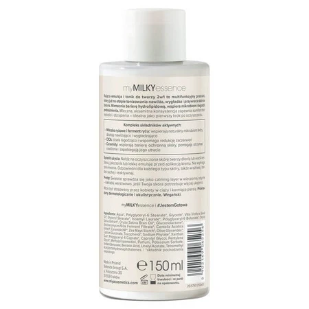 Miya Cosmetics myMILKYessence, verzachtende emulsie en gezichtstoner 2-in-1, 150 ml