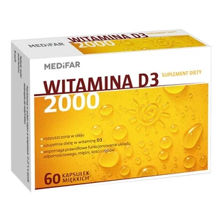 Medifar Vitamina D3 2000, cápsulas blandas, 60 uds.