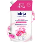 Luxja Creamy &amp ; Savon liquide doux et lissant, Rose et protéines de lait, recharge, 900 ml