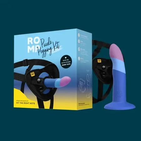 Romp Dildo Piccolo Pegging Kit, dildo cu harnașament strap-on, 1 buc.