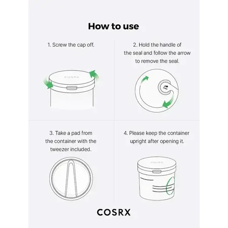 Cosrx One Step Green Calming Pad, cuscinetti tonificanti per il viso, 70 pezzi.