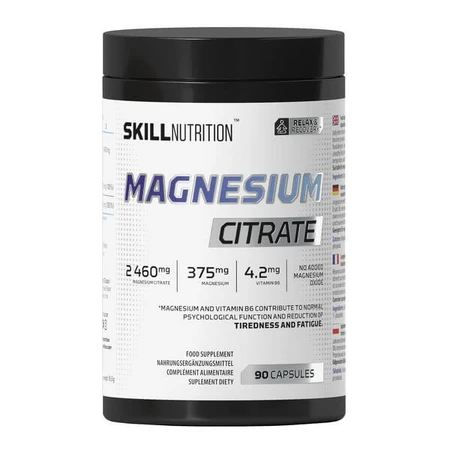 Skill Nutrition Magnesiumcitrat + B6, Hartkapseln, 90 Stück.