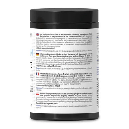 Skill Nutrition Magnesiumcitrat + B6, Hartkapseln, 90 Stück.