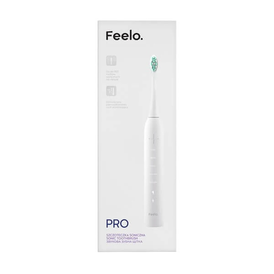 Feelo Pro, brosse à dents sonique blanche avec étui, 1 pc.