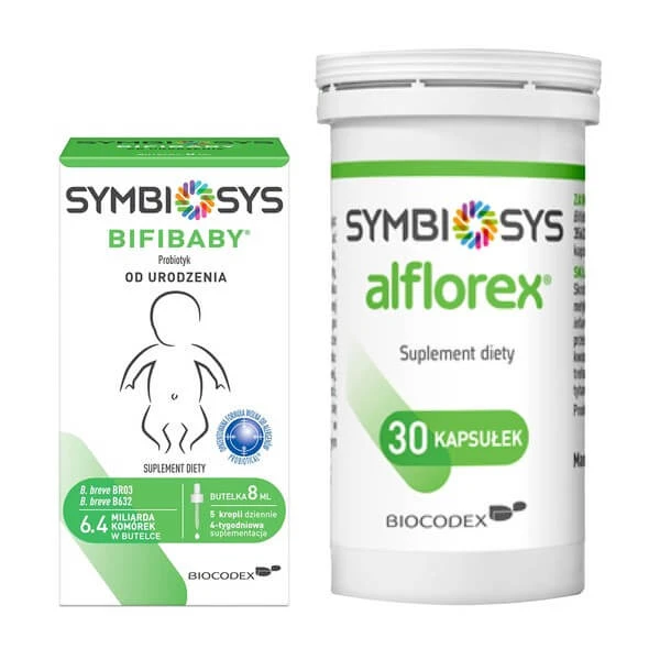 Set Symbiosys Bifibaby, Tropfen, 8 ml + Symbiosys Alflorex, Probiotikum, Kapseln, 30 Stück