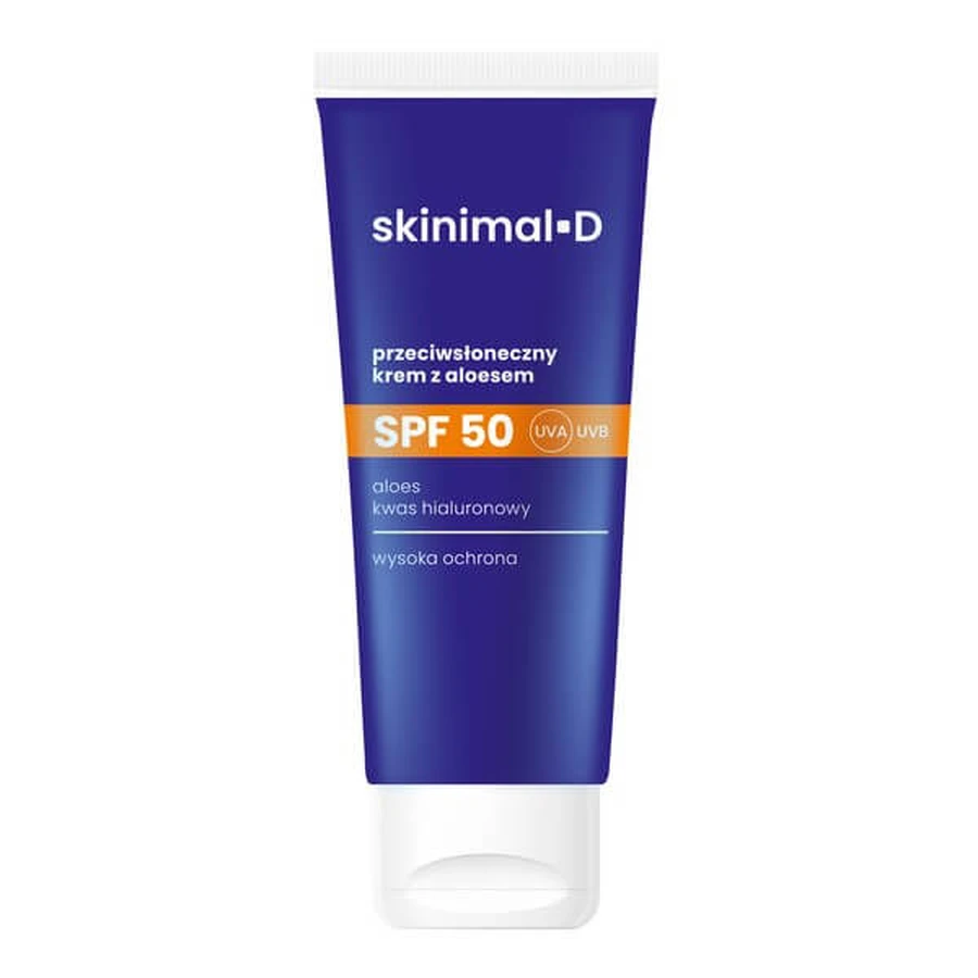 Skinimal D, crème solaire à l'aloe vera SPF50, 50 ml