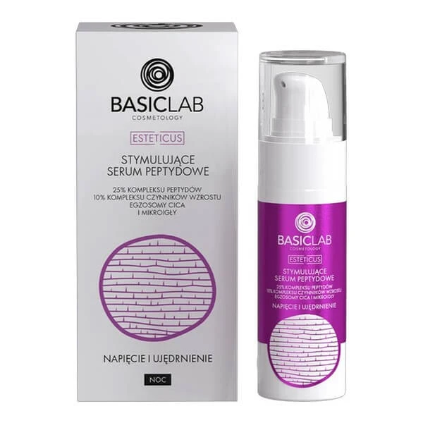 BasicLab Esteticus, stimulierendes Peptid-Gesichtsserum für nächtliche Anspannung und Straffung, 30 ml