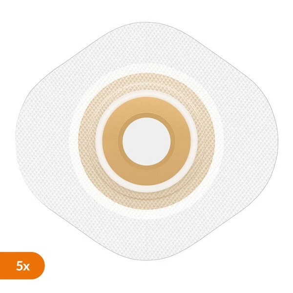 Natura Durahesive Convex, Stomaplatte mit vorgefertigtem Loch, 57/41 mm, 5 Stück