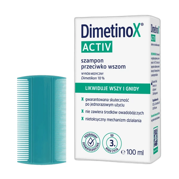 DimetinoX Kit, Läuseshampoo, 100 ml + Kamm FREE