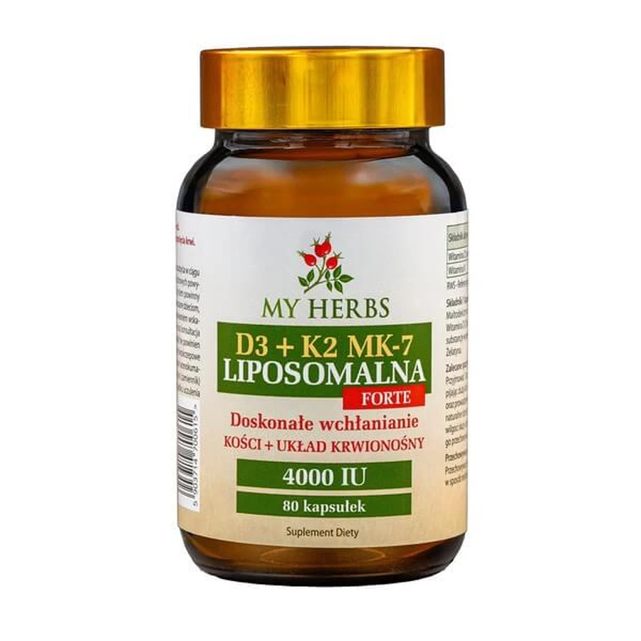 My Herbs D3 + K2 MK-7 Liposomal, Forte, capsule, 80 pz.