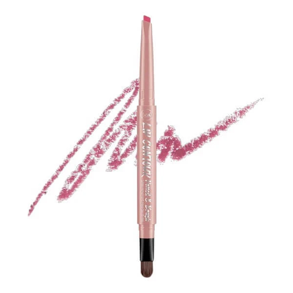 J.Cat Beauty Lip Contour Pencil & Brush, automatischer Lipliner mit Pinsel 203 Rose Pink, 0,22 g