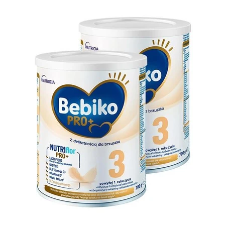 Zestaw 2x Bebiko PRO+ 3, odżywcza formuła na bazie mleka dla dzieci powyżej 1. roku życia, 700 g: ceny i cechy