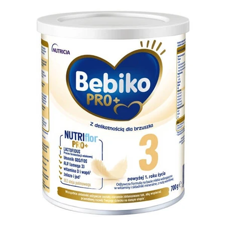 Zestaw 2x Bebiko PRO+ 3, odżywcza formuła na bazie mleka dla dzieci powyżej 1. roku życia, 700 g: ceny i cechy