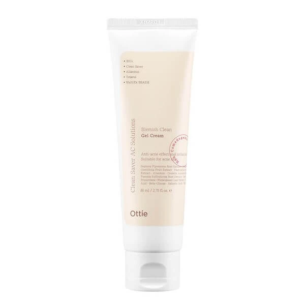 Ottie Blemish Clean, Gel-Creme für zu Akne neigende Haut mit Niacinamid, 80 ml
