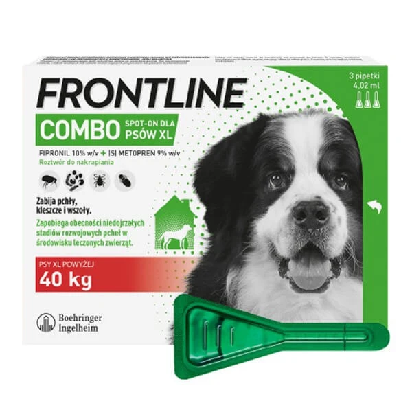Frontline Combo Spot-on XL Hund über 40 kg, Floh- und Zeckenschutz, Pipettentropfen, 4,02 ml x 3 Stück